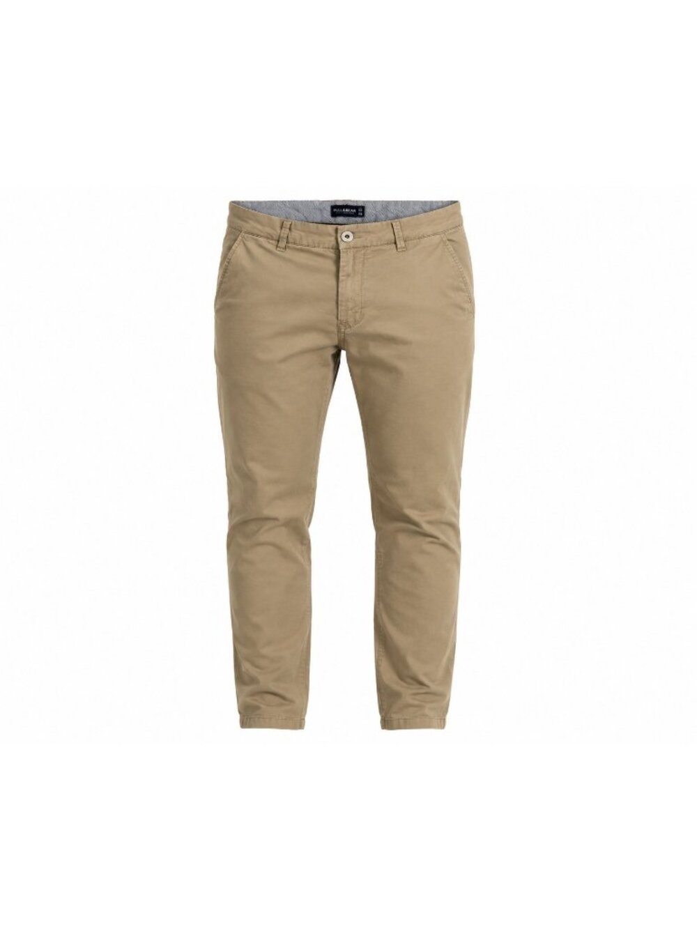 Pull&Bear Men’s 34x30 Khaki Chino Pants Slim Stretch Cotton Casual